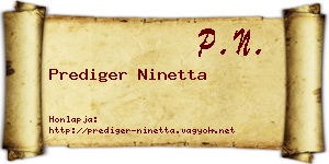 Prediger Ninetta névjegykártya